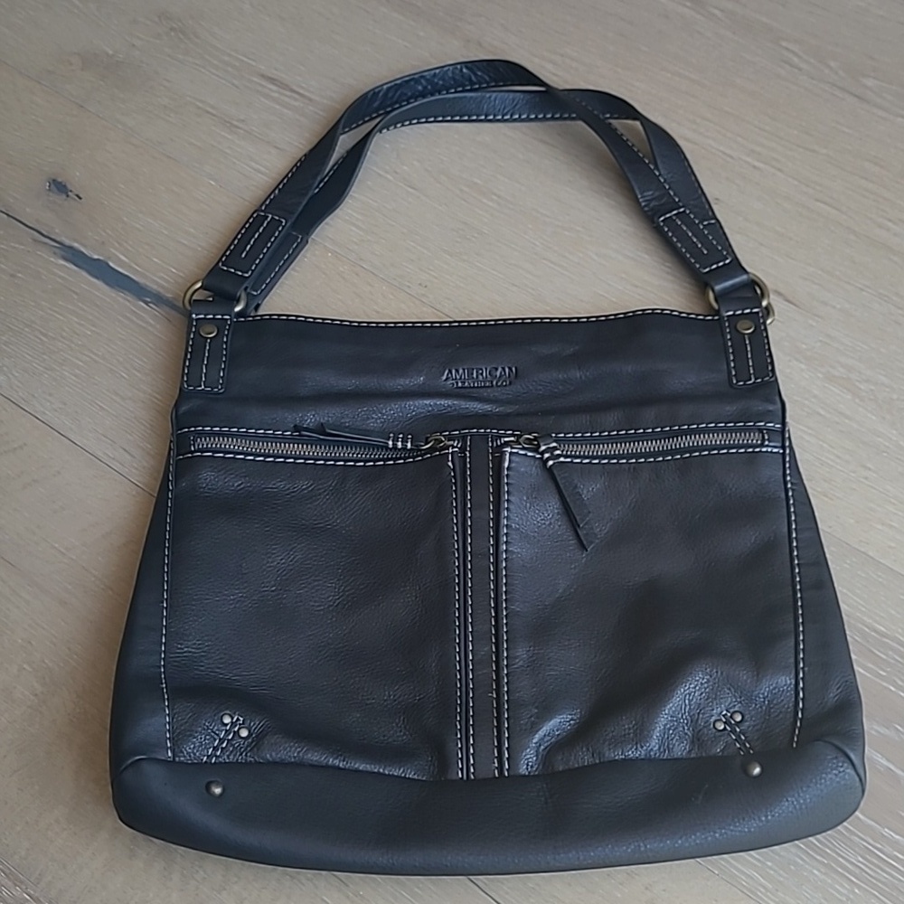 EUC American Leather Co Hanover Black Leather Hobo Bag Women's Purse